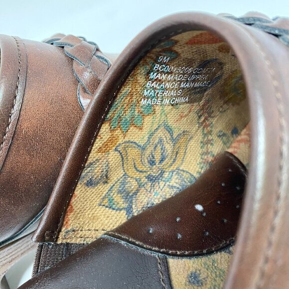 BOC Brown Braided Clog Mule Slip On Comfort Work Size 9M Preowned - Picture 4 of 11